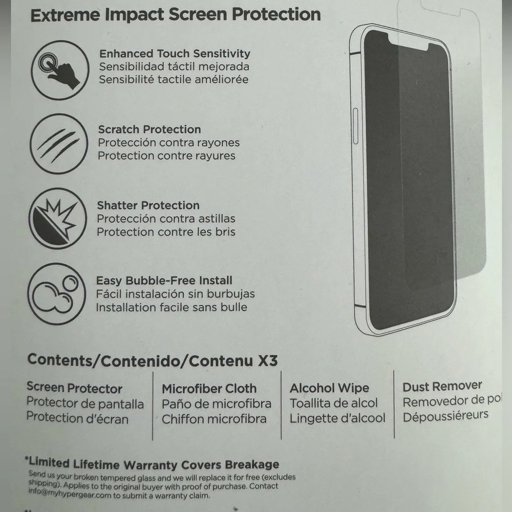ONE iPhone 14 & 13 & 13Pro HD Tempered Glass screen protector Hypergear